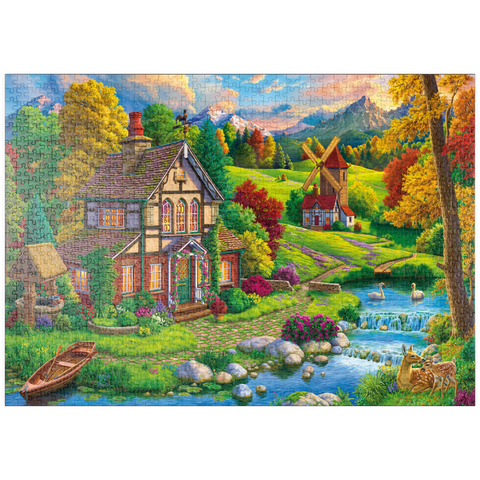 puzzleplate Beautiful Cozy House by the River 1000 Puzzle