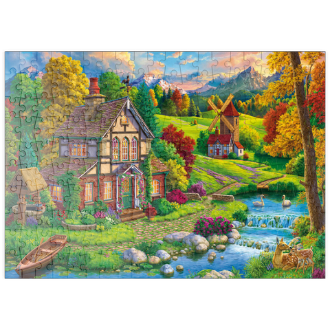 puzzleplate Beautiful Cozy House by the River 200 Puzzle