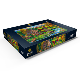 Darstellung des Puzzle Motivs Romantisches Landhaus am Bach - Puzzleteile: 500