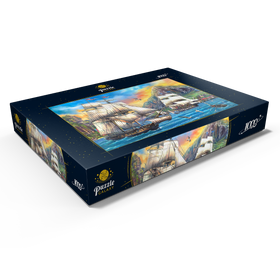 Alternative Darstellung des Puzzle-Motivs Majestätische Segelboote auf dem Meer – Puzzleteile: 1000