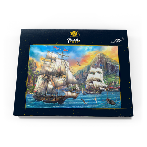 Majestic Sailboats in the Sea 100 Puzzle Schachtel Ansicht3
