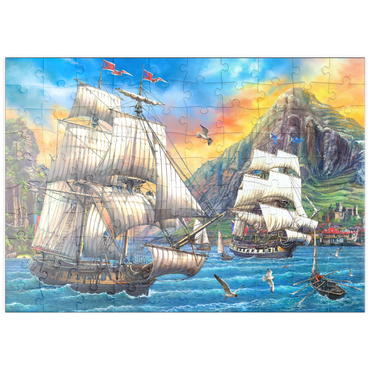 puzzleplate Majestic Sailboats in the Sea 100 Puzzle