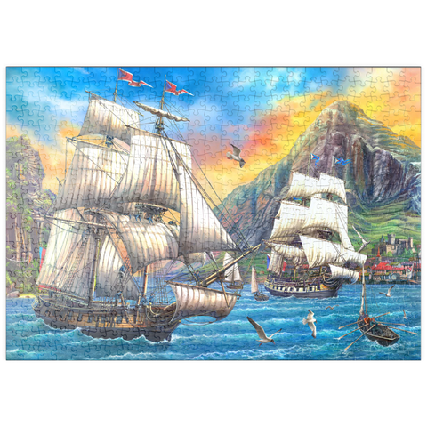 puzzleplate Majestic Sailboats in the Sea 500 Puzzle
