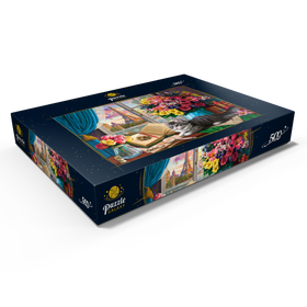 Darstellung des Puzzle Motivs Romantischer Blick auf den Eiffelturm und Paris - Puzzleteile: 500