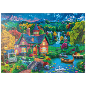 Darstellung des Puzzle-Motivs Harmonie am See – Puzzleteile: 1000