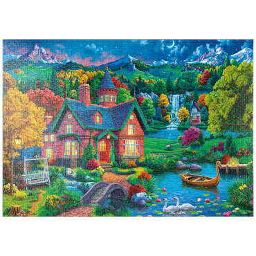 puzzleplate Evening House in the Mountains 1000 Puzzle