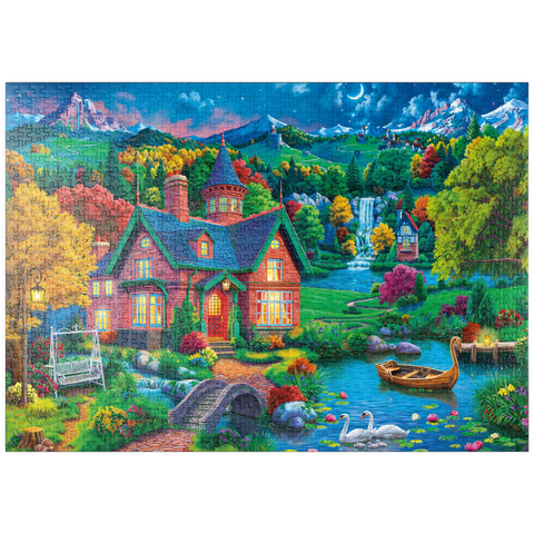 puzzleplate Evening House in the Mountains 1000 Puzzle