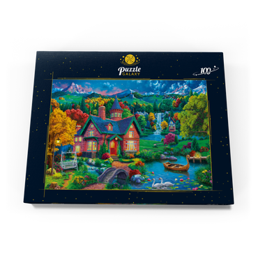 Evening House in the Mountains 100 Puzzle Schachtel Ansicht3