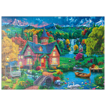 puzzleplate Evening House in the Mountains 100 Puzzle
