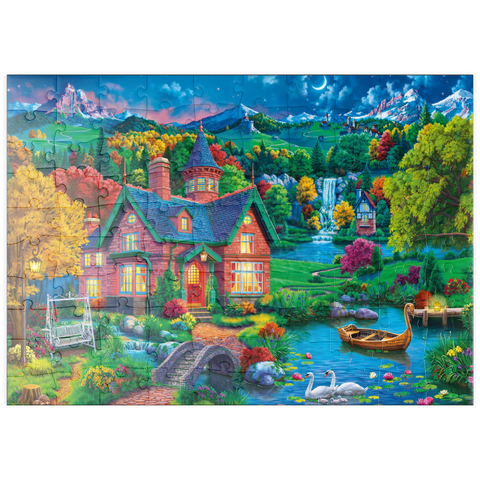 puzzleplate Evening House in the Mountains 100 Puzzle