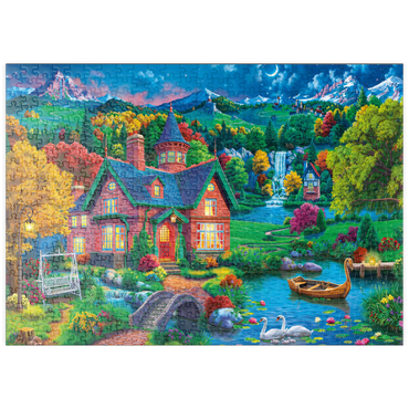 puzzleplate Evening House in the Mountains 500 Puzzle