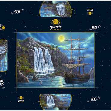 Ship in the Night 100 Puzzle Schachtel 3D Modell