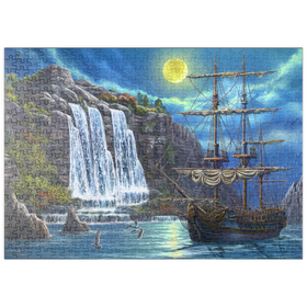 Darstellung des Puzzle Motivs Nächtlicher Ankerplatz - Puzzleteile: 500