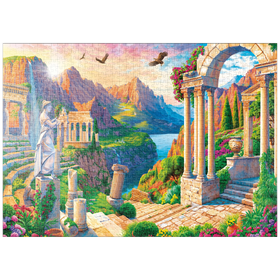 Darstellung des Puzzle-Motivs Im Schatten der Tempel – Puzzleteile: 1000