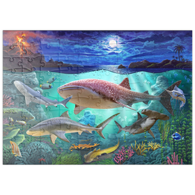 Darstellung des Puzzle Motivs Im Reich der Haie - Puzzleteile: 100