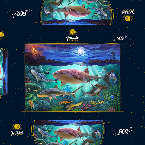 Sharks 500 Puzzle Schachtel 3D Modell