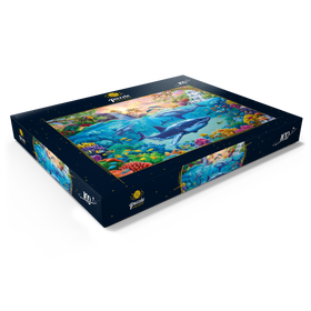 Darstellung des Puzzle Motivs Haie im klaren Tropenwasser - Puzzleteile: 100