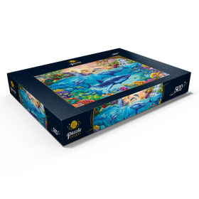 Darstellung des Puzzle Motivs Haie im klaren Tropenwasser - Puzzleteile: 500