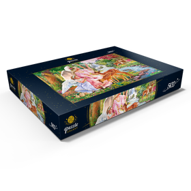Alternative Darstellung des Puzzle-Motivs Engel und Rehe am Fluss – Puzzleteile: 500