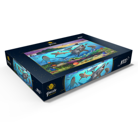 Alternative Darstellung des Puzzle-Motivs Haie und Riffbewohner – Puzzleteile: 1000