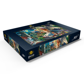 Darstellung des Puzzle Motivs Schutzengel über der Stadt - Puzzleteile: 500