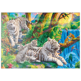 Darstellung des Puzzle Motivs Im Reich der weißen Tiger - Puzzleteile: 100