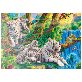 Darstellung des Puzzle Motivs Im Reich der weißen Tiger - Puzzleteile: 200