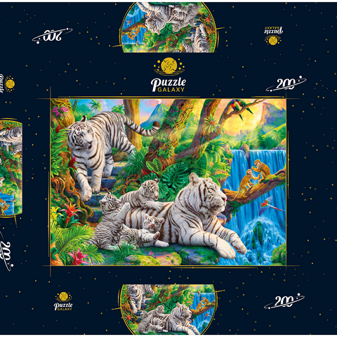 Family of White Tiger 200 Puzzle Schachtel 3D Modell