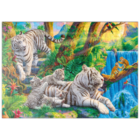 Darstellung des Puzzle Motivs Im Reich der weißen Tiger - Puzzleteile: 500