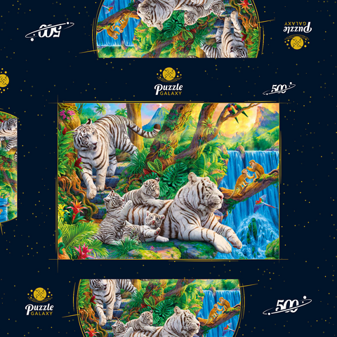 Family of White Tiger 500 Puzzle Schachtel 3D Modell