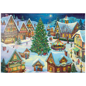 Darstellung des Puzzle Motivs Weihnachtszauber im Dorf - Puzzleteile: 1000
