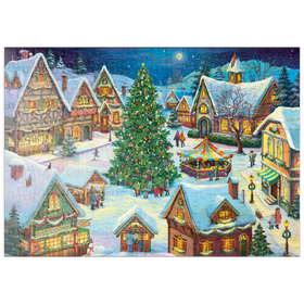 Darstellung des Puzzle Motivs Weihnachtszauber im Dorf - Puzzleteile: 200