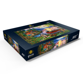Alternative Darstellung des Puzzle-Motivs Ruhige Stunden am See – Puzzleteile: 1000