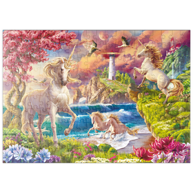 Darstellung des Puzzle Motivs Zauberhafte Einhornwelt - Puzzleteile: 200