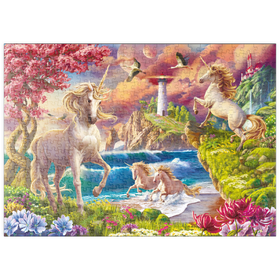 Darstellung des Puzzle-Motivs Zauberhafte Einhornwelt – Puzzleteile: 500