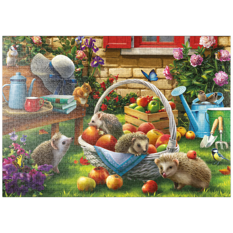 puzzleplate Hedgehogs in the Garden 1000 Puzzle