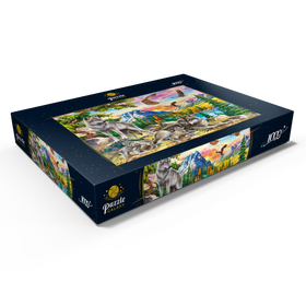 Alternative Darstellung des Puzzle-Motivs Wölfe und Adler der Wildnis – Puzzleteile: 1000