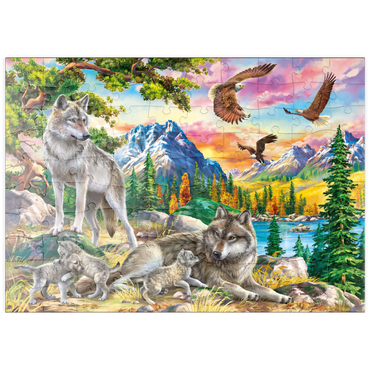 puzzleplate Wolves and Eagles 100 Puzzle