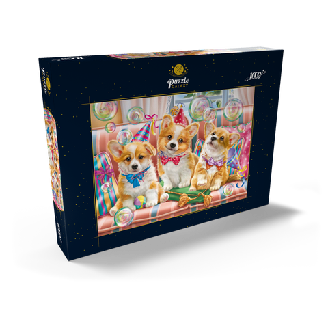 Corgi Puppies at Birthday Party 1000 Puzzle Schachtel Ansicht2