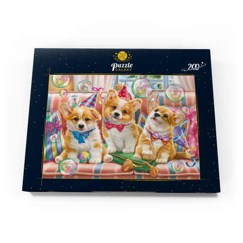 Corgi Puppies at Birthday Party 200 Puzzle Schachtel Ansicht3