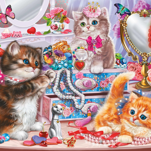 Cute Kittens with Beads 1000 Puzzle 3D Modell