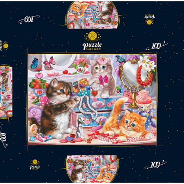 Cute Kittens with Beads 100 Puzzle Schachtel 3D Modell
