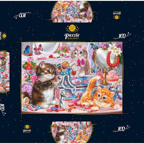 Cute Kittens with Beads 100 Puzzle Schachtel 3D Modell