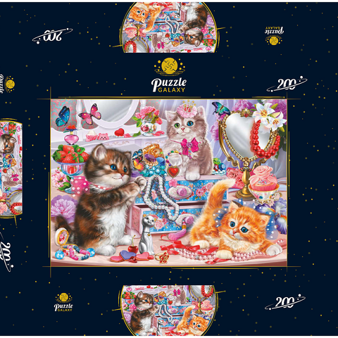 Cute Kittens with Beads 200 Puzzle Schachtel 3D Modell