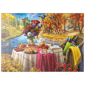Darstellung des Puzzle Motivs Herbstliche Teestunde - Puzzleteile: 200