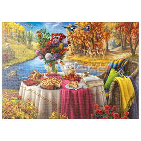 Darstellung des Puzzle Motivs Herbstliche Teestunde - Puzzleteile: 500