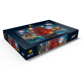 Alternative Darstellung des Puzzle-Motivs Feuerwerk über dem Hafen – Puzzleteile: 1000
