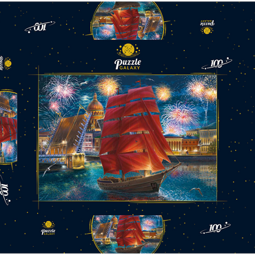 Scarlet Sails 100 Puzzle Schachtel 3D Modell