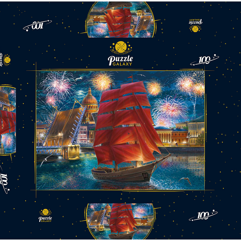 Scarlet Sails 100 Puzzle Schachtel 3D Modell