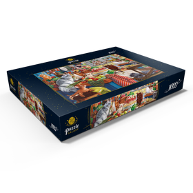 Alternative Darstellung des Puzzle-Motivs Katzenparty in der Küche – Puzzleteile: 1000